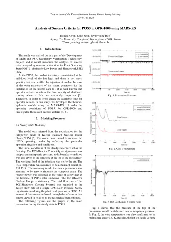 July 9-10, 2020  Analysis of Success Criteria for POS5 in OPR-1000 using MARS-KS Dohun Kwon, Eojin