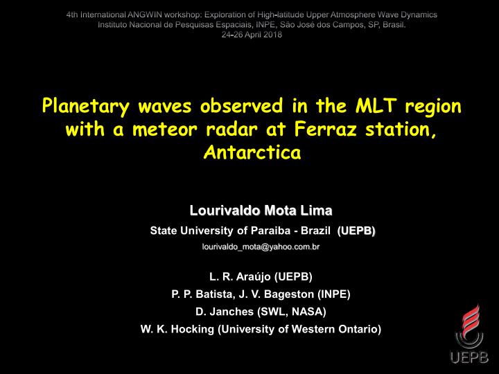 planetary waves observed in the mlt region