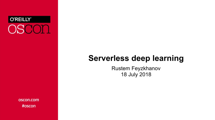 serverless deep learning