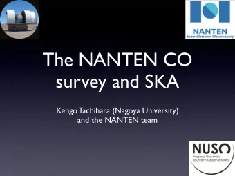 The NANTEN CO  survey and SKA  Kengo Tachihara (Nagoya University)  and the NANTEN team  The