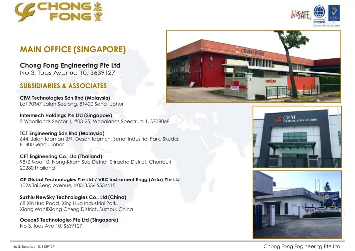 chong fong engineering pte ltd singapore