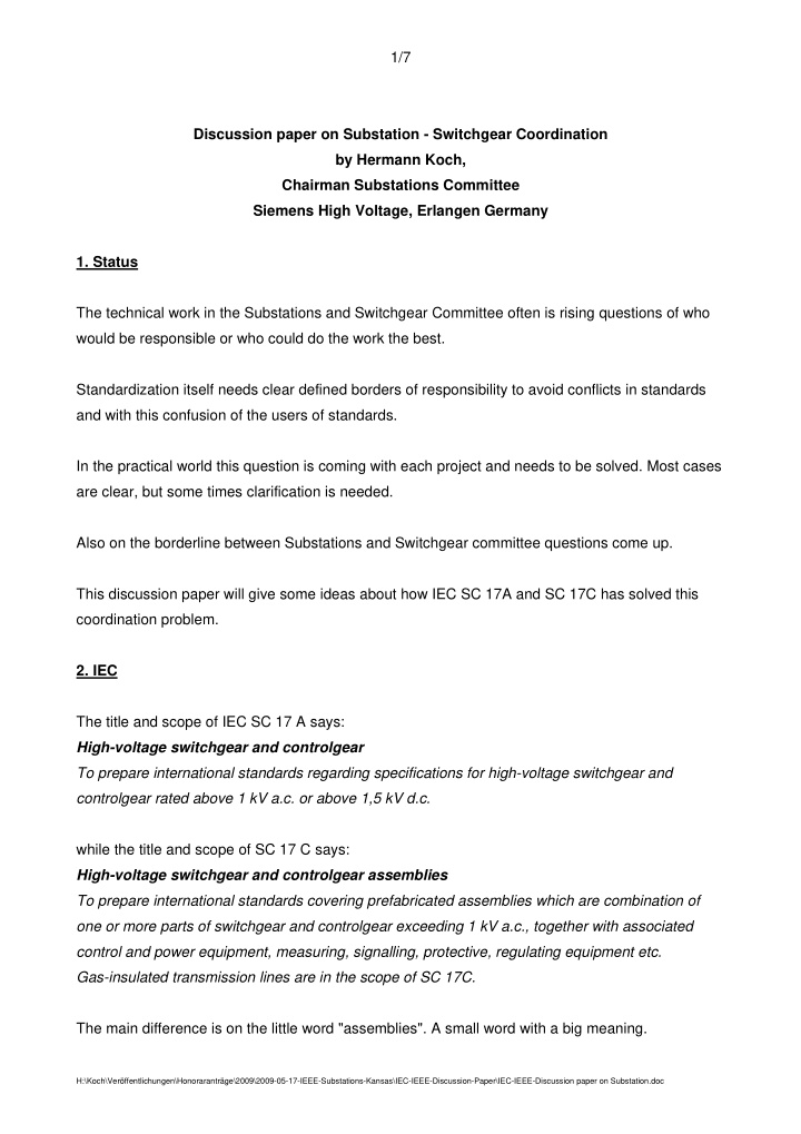 1 7 discussion paper on substation switchgear