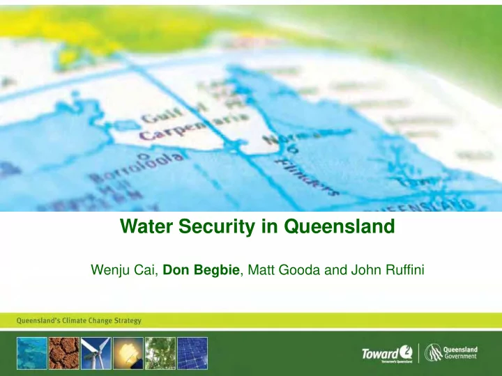 water security in queensland