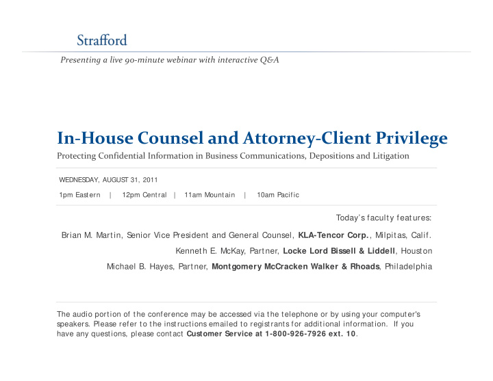 in house counsel and attorney client privilege