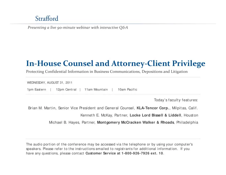 in house counsel and attorney client privilege