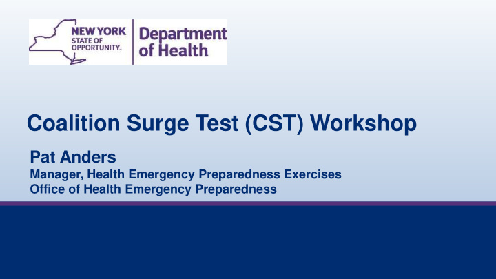 coalition surge test cst workshop