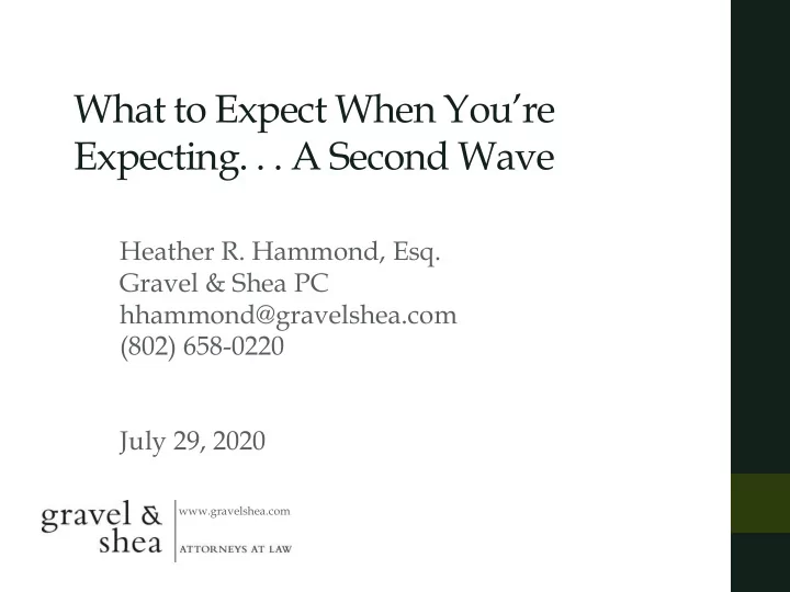 expecting a second wave