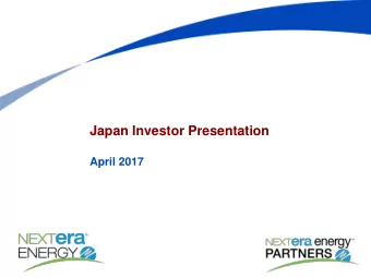 Japan Investor Presentation April 2017  Cautionary Statements And Risk Factors That May Affect