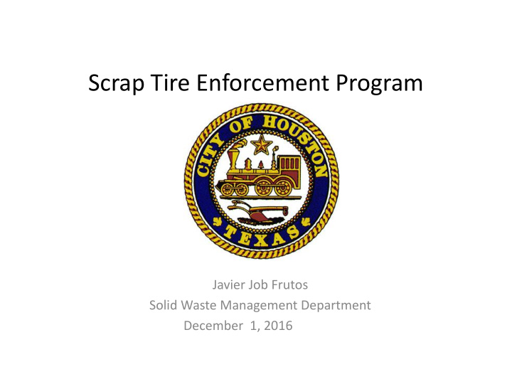 scrap tire enforcement program