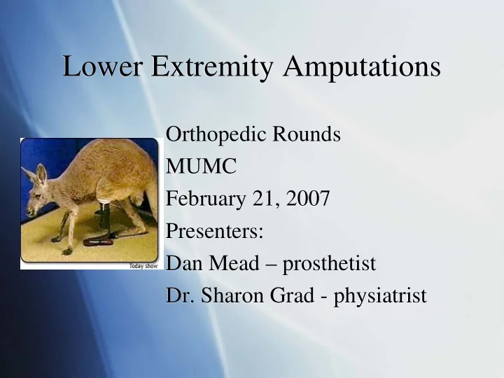 lower extremity amputations lower extremity amputations