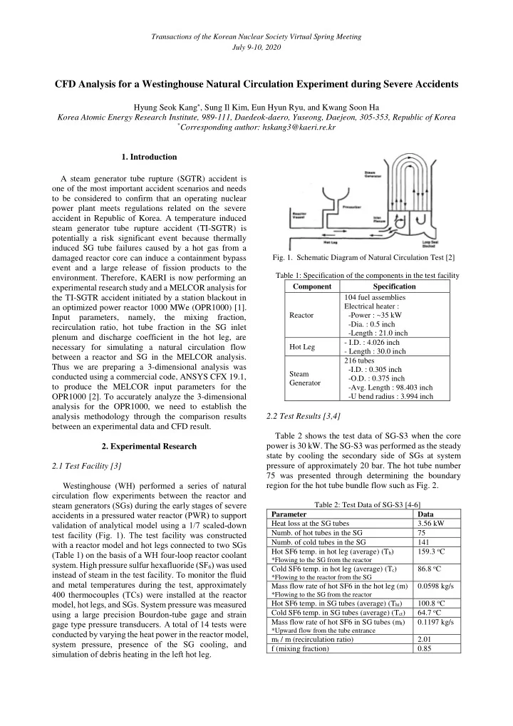 cfd analysis for a westinghouse natural circulation