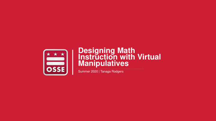 designing math instruction with virtual manipulatives
