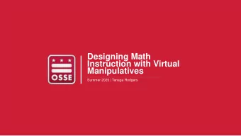 Designing Math  Instruction with Virtual  Manipulatives  Summer 2020 | Tanaga Rodgers  Viewing Mode