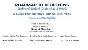 Acknowledgement of Committee  Chair of Academic &amp; Remote Learning/  Technology-  Dr. Hansen