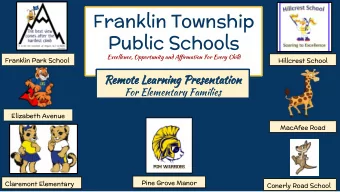 Franklin Township  Public Schools  Excellence, Opportunity and Affirmation For Every Child