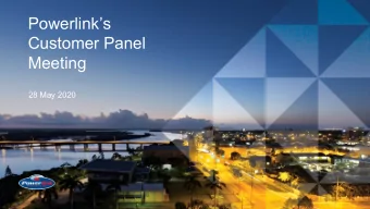 Powerlinks  Customer Panel  Meeting  28 May 2020  Agenda    Welcome and introductions