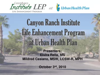 Canyon Ranch Institute  Canyon Ranch Institute  Life Enhancement Program  Program  Life Enhancement