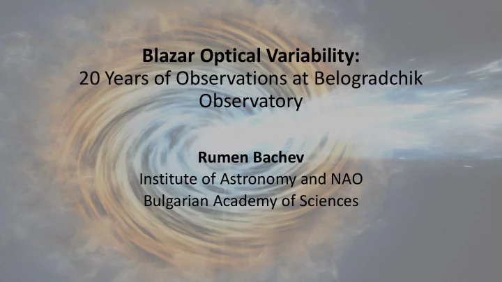 blazar optical variability
