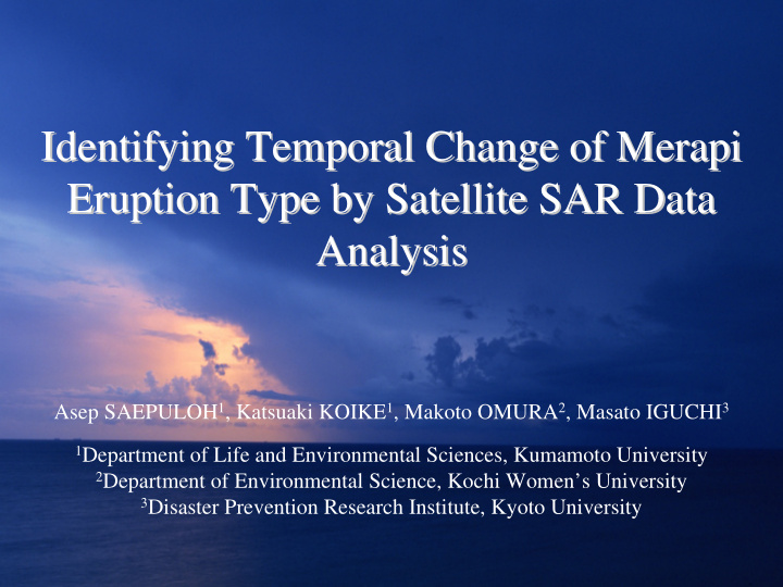 identifying temporal change of merapi identifying