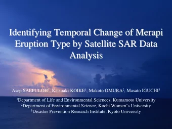 Identifying Temporal Change of Merapi  Identifying Temporal Change of Merapi  Eruption Type by