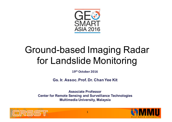 ground based imaging radar for landslide monitoring