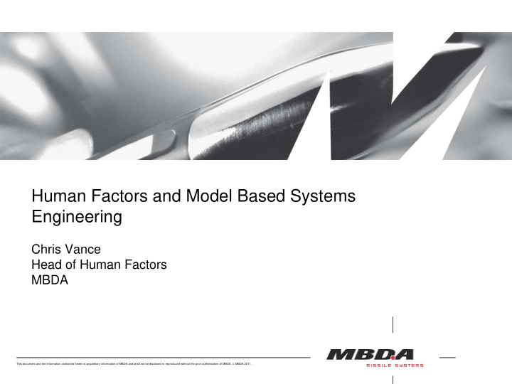 human factors and model based systems engineering