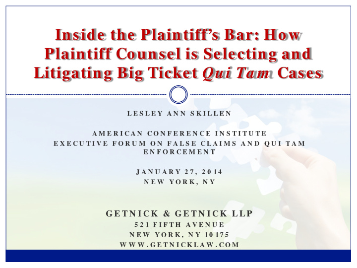 inside the plaintiff s bar how plaintiff counsel is