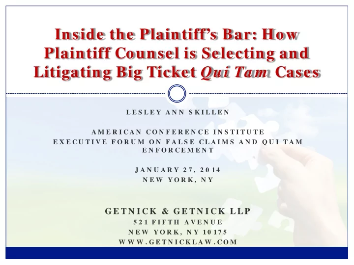 inside the plaintiff s bar how plaintiff counsel is