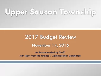 As Recommended by Staff  with input from the Finance / Administration Committee  Projects the