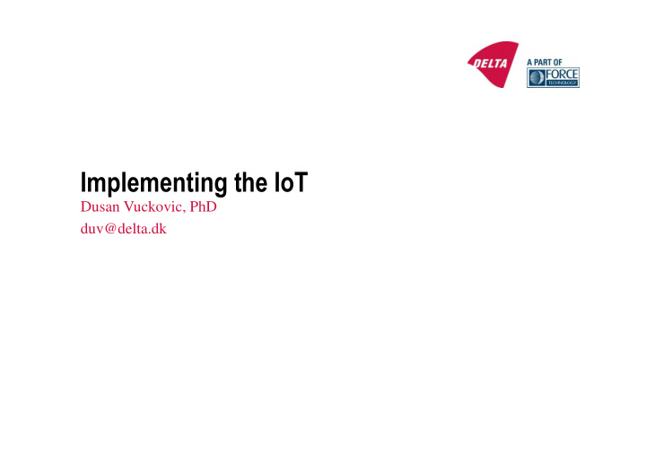 implementing the iot