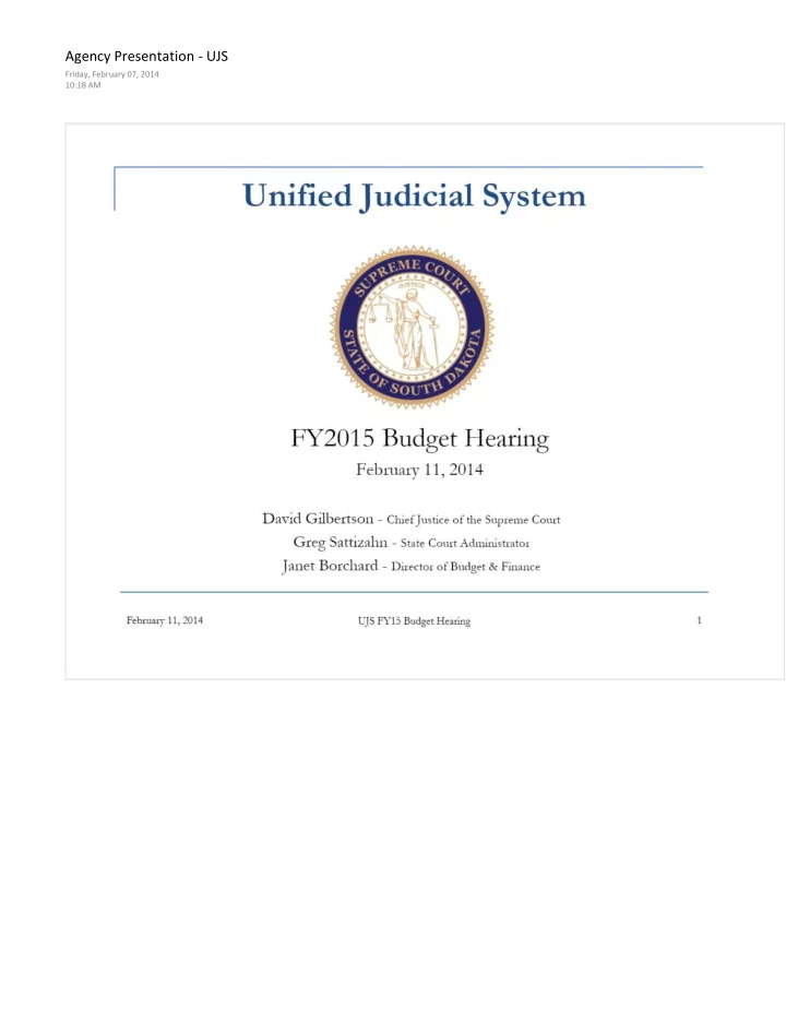 unified judicial system