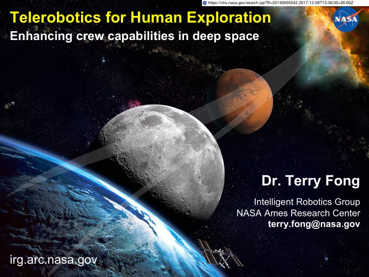 telerobotics for human exploration