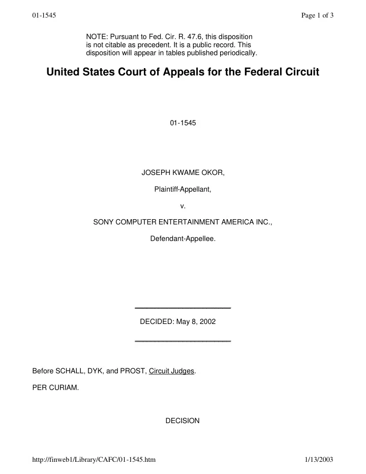 united states court of appeals for the federal circuit