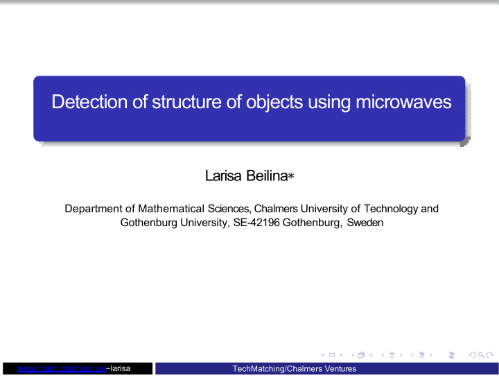 detection of structure of objects using microwaves