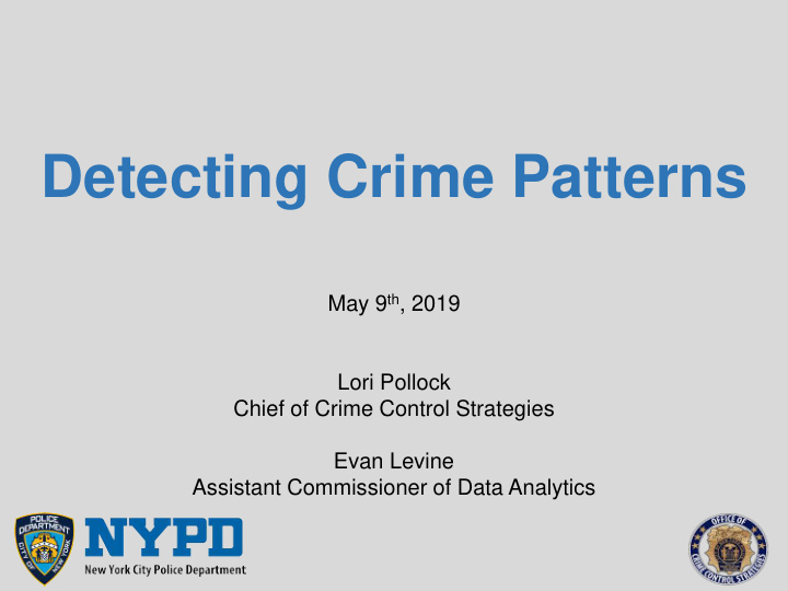 detecting crime patterns