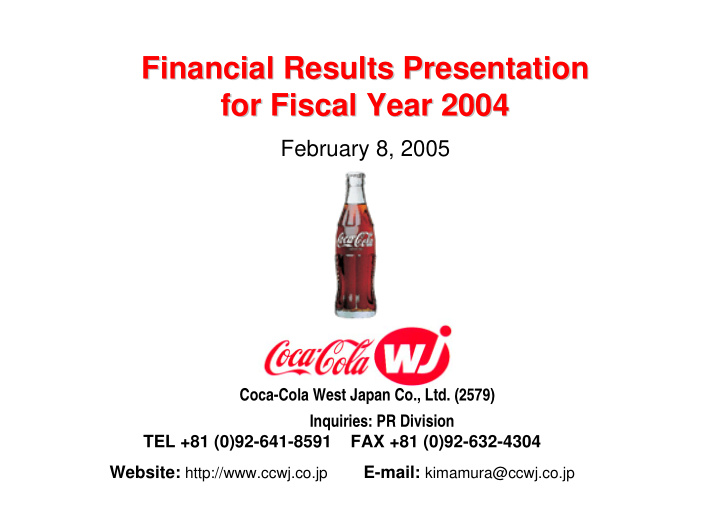 financial results presentation financial results