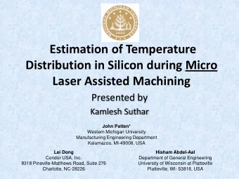 Estimation of Temperature  Distribution in Silicon during Micro  Laser Assisted Machining