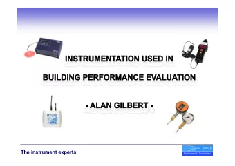 The instrument experts  2  The instrument experts  Air permeability  Thermal imaging