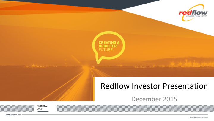 redflow investor presentation