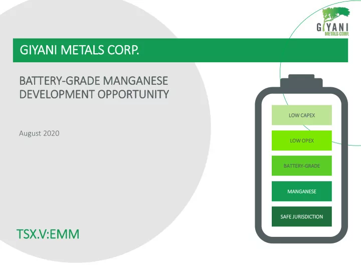 giy iyani i metals corp