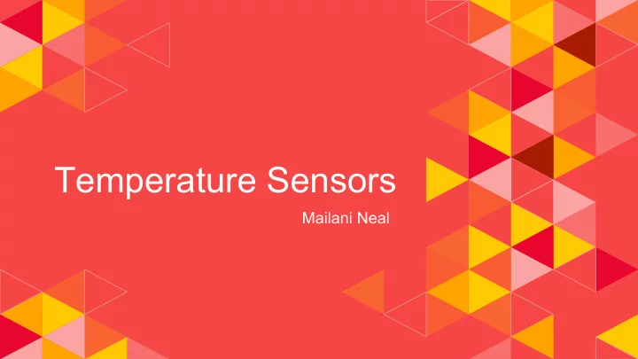 temperature sensors