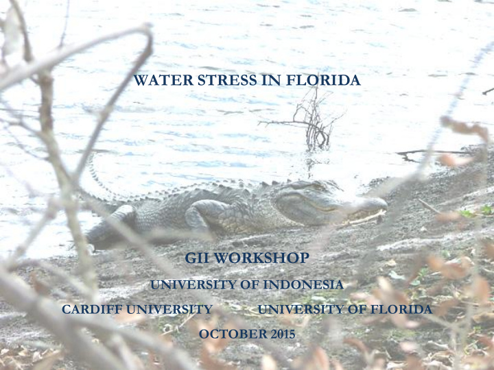 water stress in florida gii workshop
