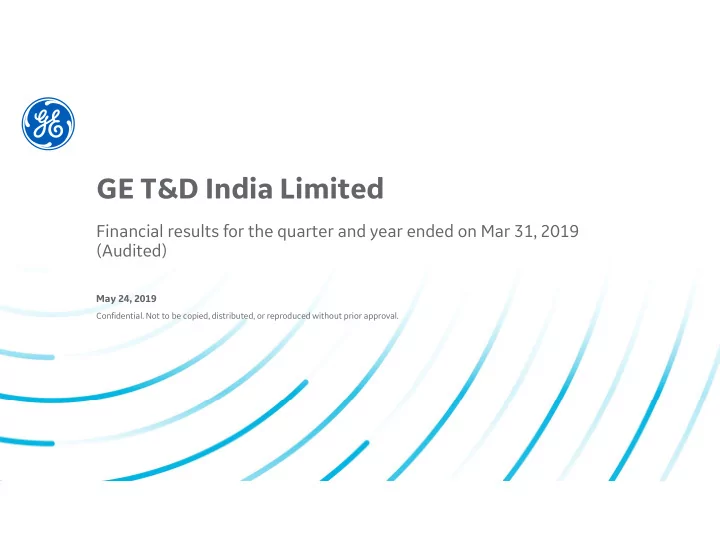 ge t d india limited