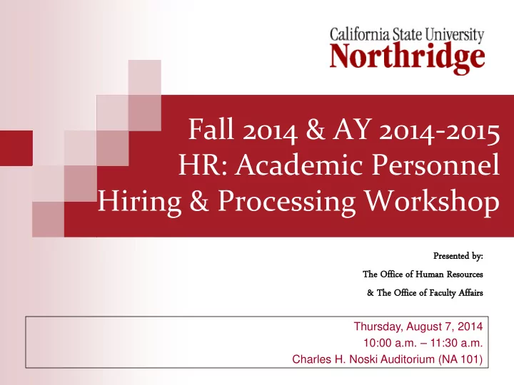 fall 2014 ay 2014 2015 hr academic personnel hiring