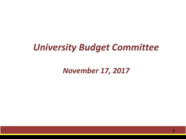 university budget committee