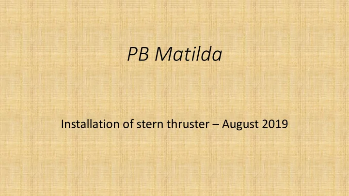 pb matilda