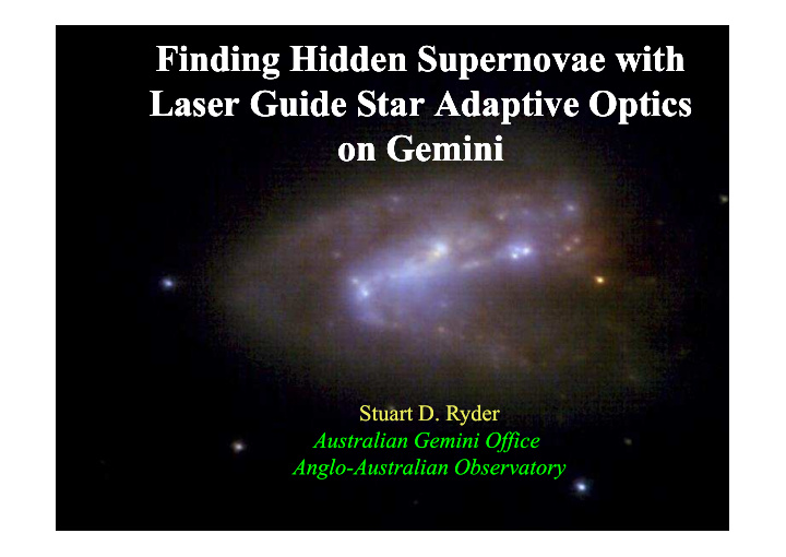 finding hidden supernovae with finding hidden supernovae