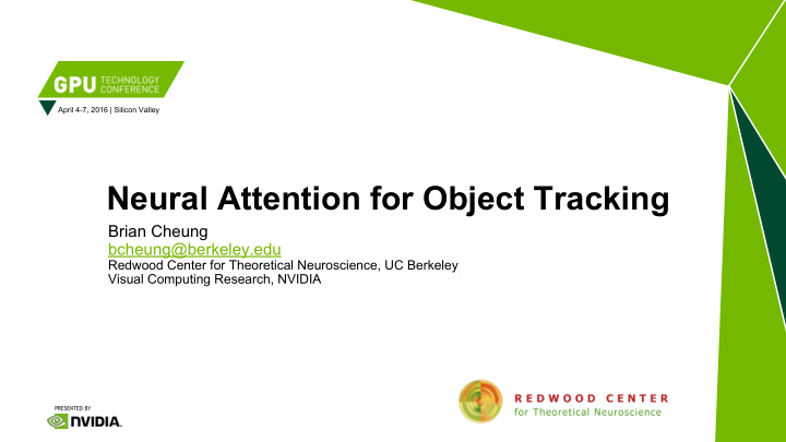 neural attention for object tracking
