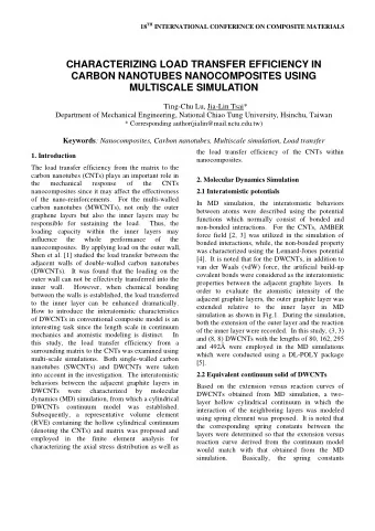 CHARACTERIZING LOAD TRANSFER EFFICIENCY IN  CARBON NANOTUBES NANOCOMPOSITES USING  MULTISCALE