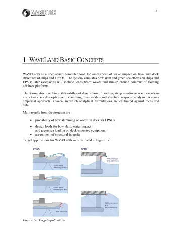1 W AVE L AND B ASIC C ONCEPTS W AVE L AND is a specialised computer tool for assessment of wave